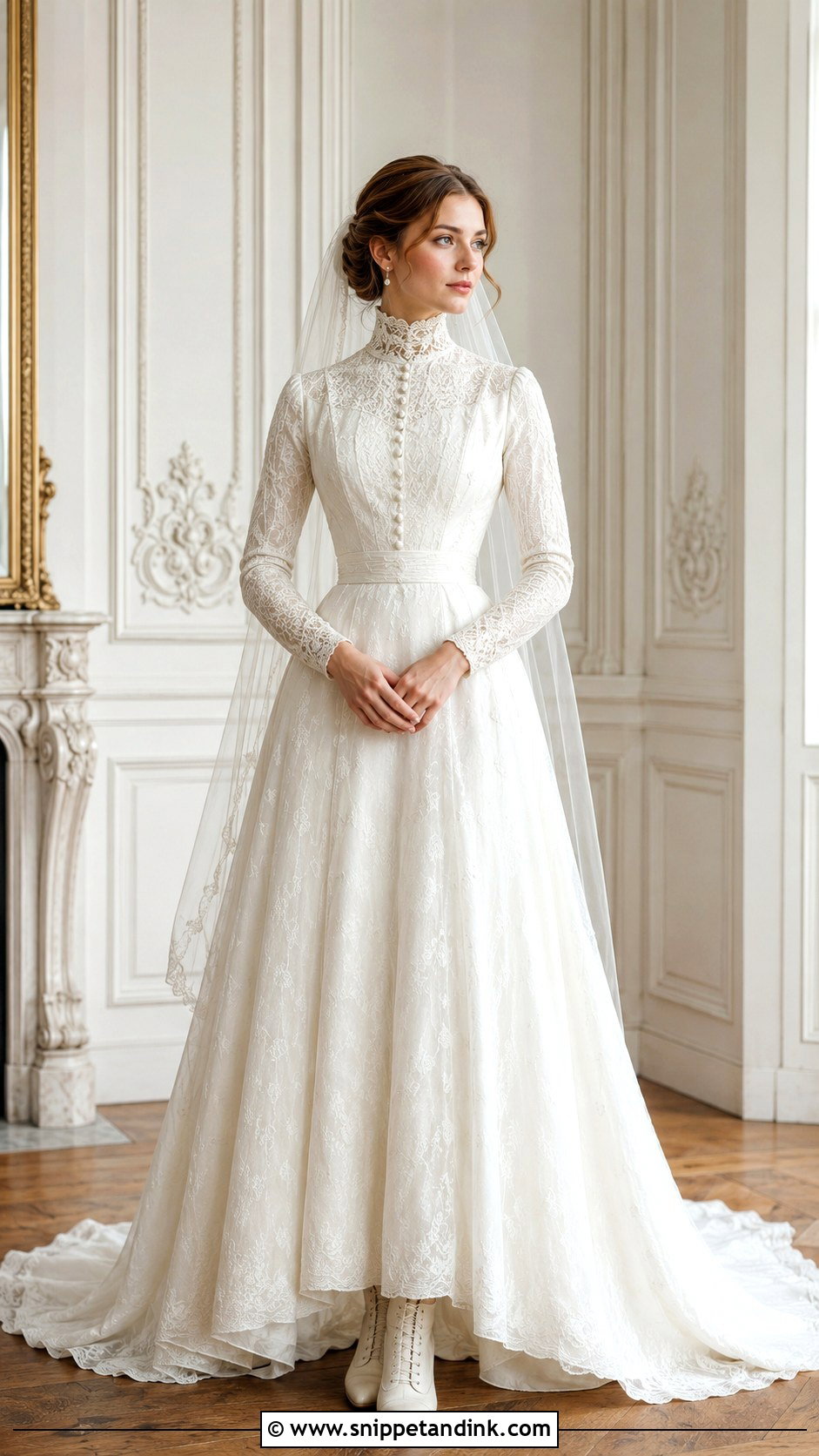 Victorian High Neck Wedding Gown - Snippet and Ink - 20 High Neck Wedding Gown Ideas