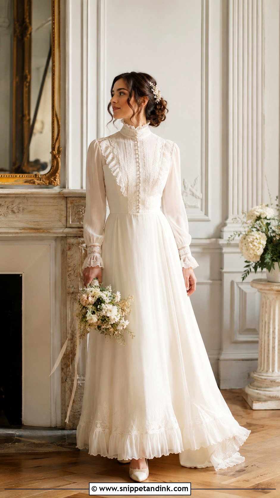Victorian Inspired 70s Wedding Dress - Snippet and Ink - 25 Vintage 70s Wedding Dress Ideas