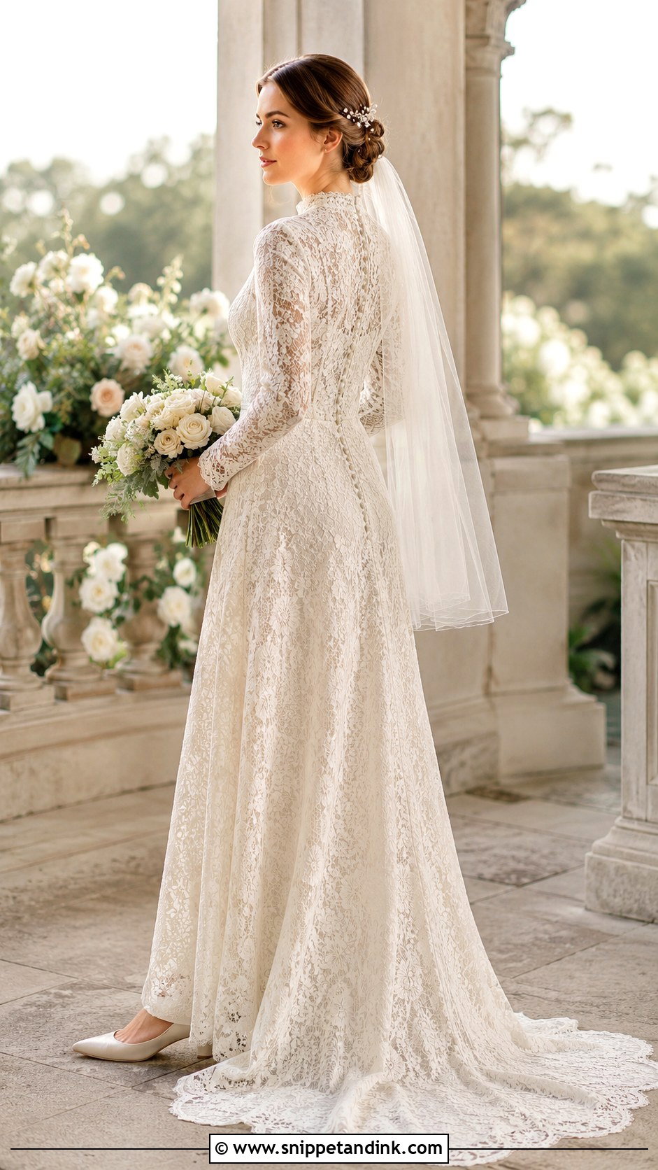 Victorian Lace A Line Wedding Dress - Snippet and Ink - 25 Victorian Inspired Wedding Dress Ideas