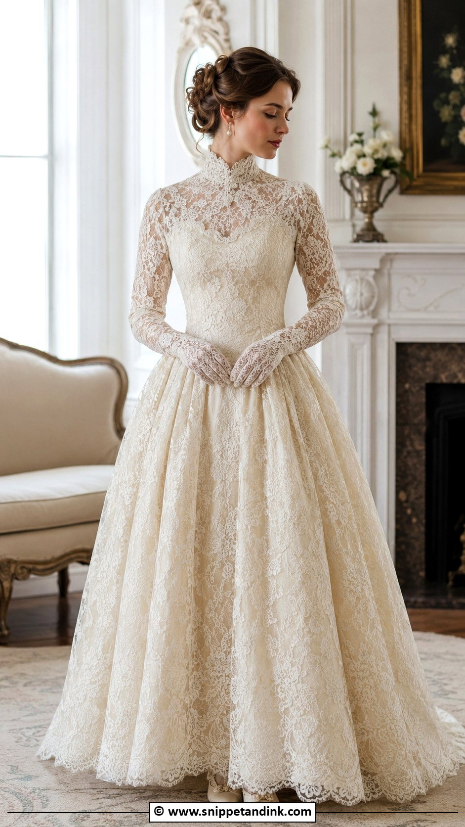 Victorian Lace Collar Wedding Dress - Snippet and Ink - 25 Victorian Era Wedding Dress Ideas