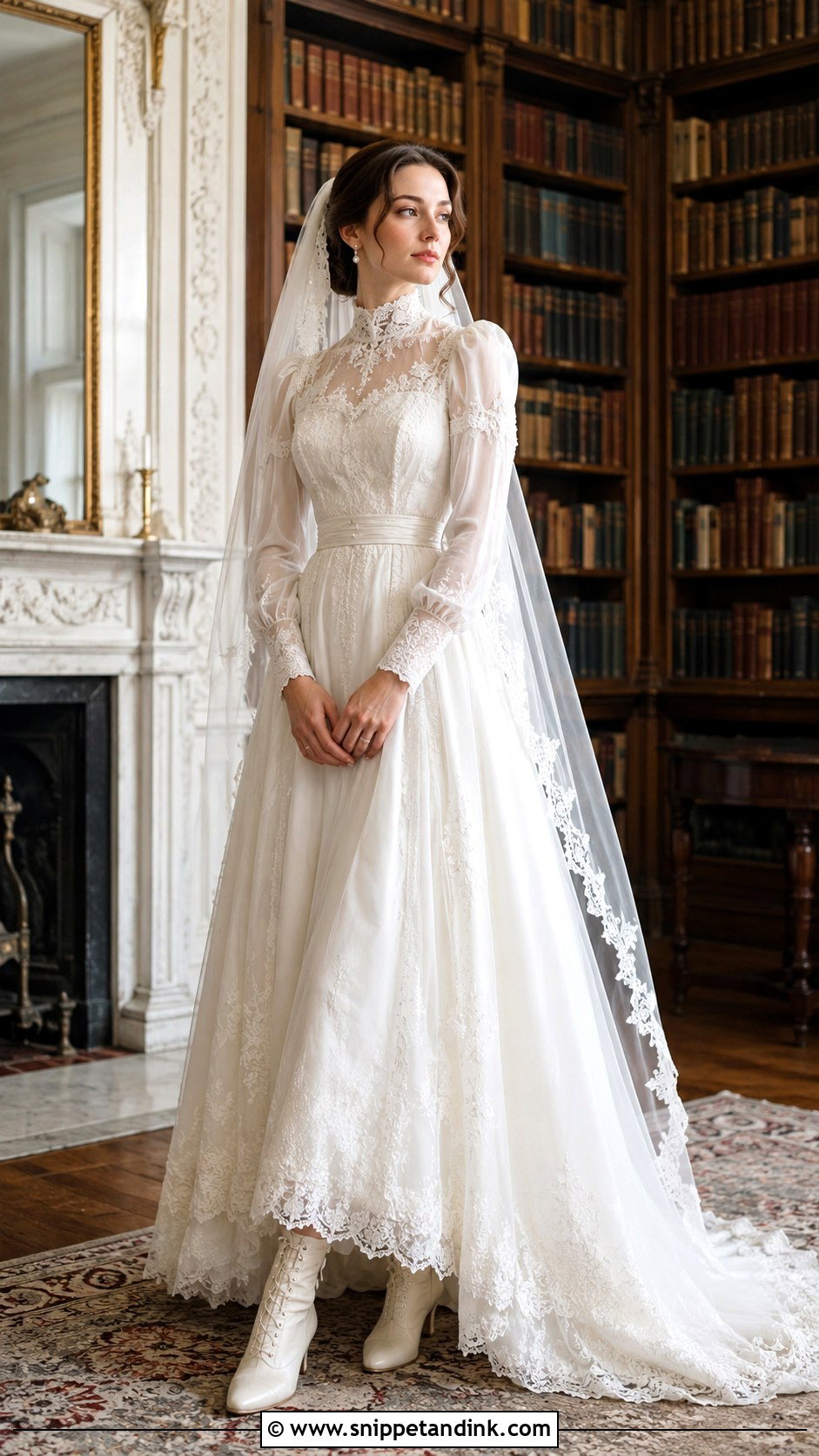 Victorian Long Sleeve Bridal Gown - Snippet and Ink - 20 Long Sleeve Bridal Gown Ideas