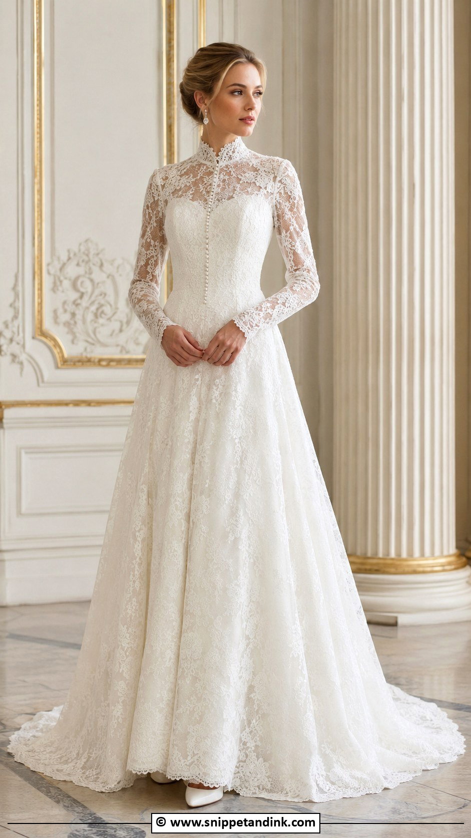 Victorian Long Sleeve Wedding Gown - Snippet and Ink - 35 Vintage Wedding Gown Ideas