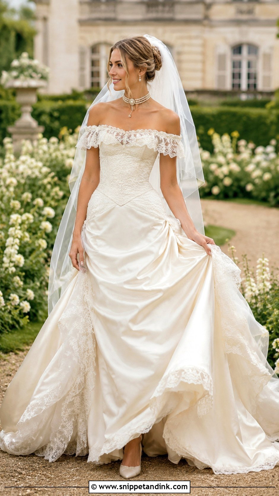 Victorian Off Shoulder Wedding Dress - Snippet and Ink - 25 Victorian Inspired Wedding Dress Ideas