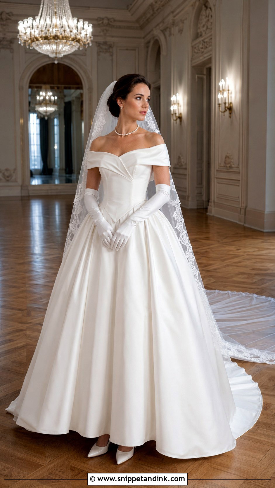 Victorian Off Shoulder Wedding Dress - Snippet and Ink - 20 1800 Wedding Dress Ideas