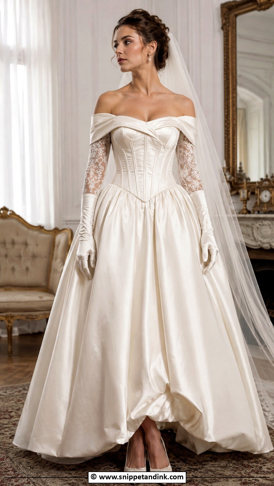 Victorian Off Shoulder Wedding Dress - Snippet and Ink - 25 Victorian Era Wedding Dress Ideas