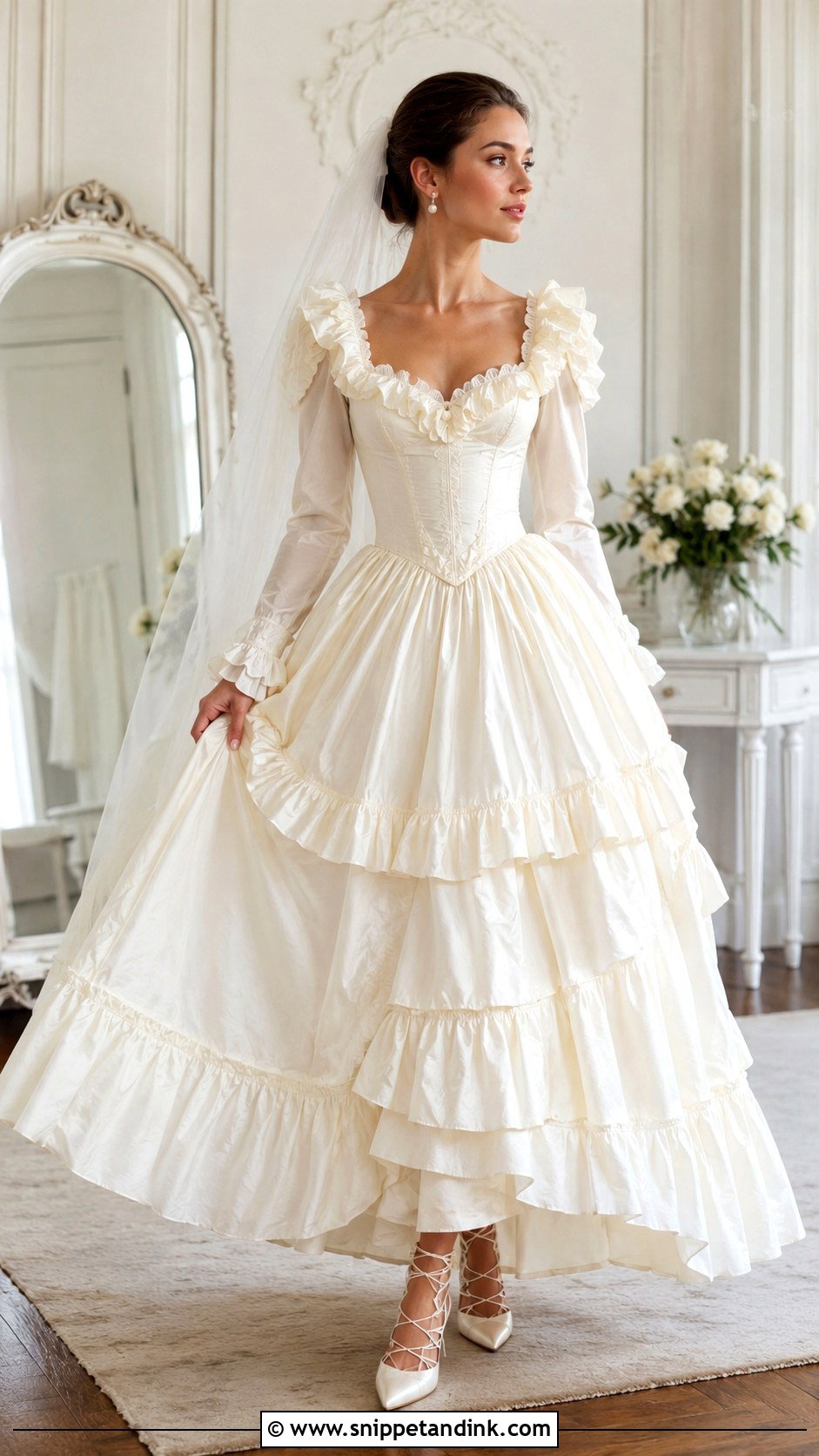 Victorian Ruffle Wedding Dress - Snippet and Ink - 25 Victorian Style Wedding Dress Ideas