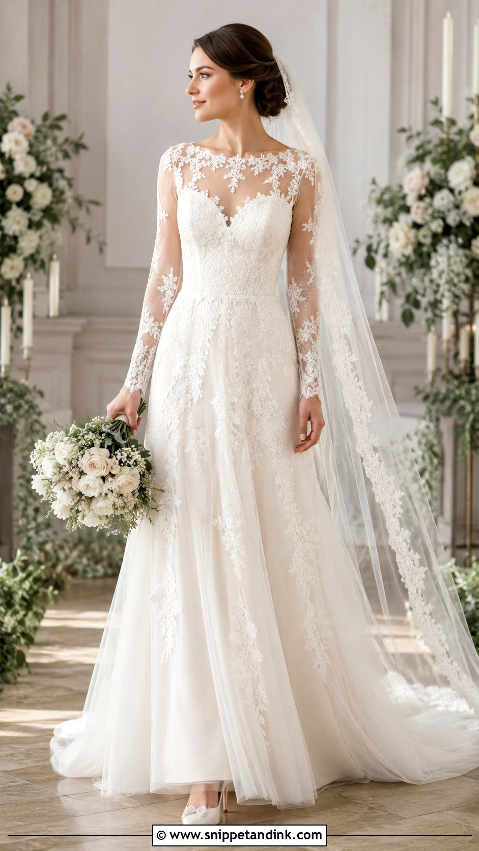 Victorian Sheer Sleeve Wedding Dress - Snippet and Ink - 25 Victorian Inspired Wedding Dress Ideas