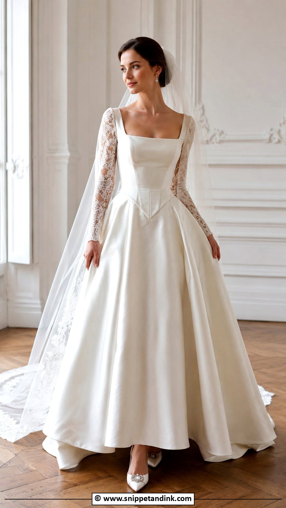 Victorian Square Neck Wedding Dress - Snippet and Ink - 30 Victorian Wedding Dress Ideas