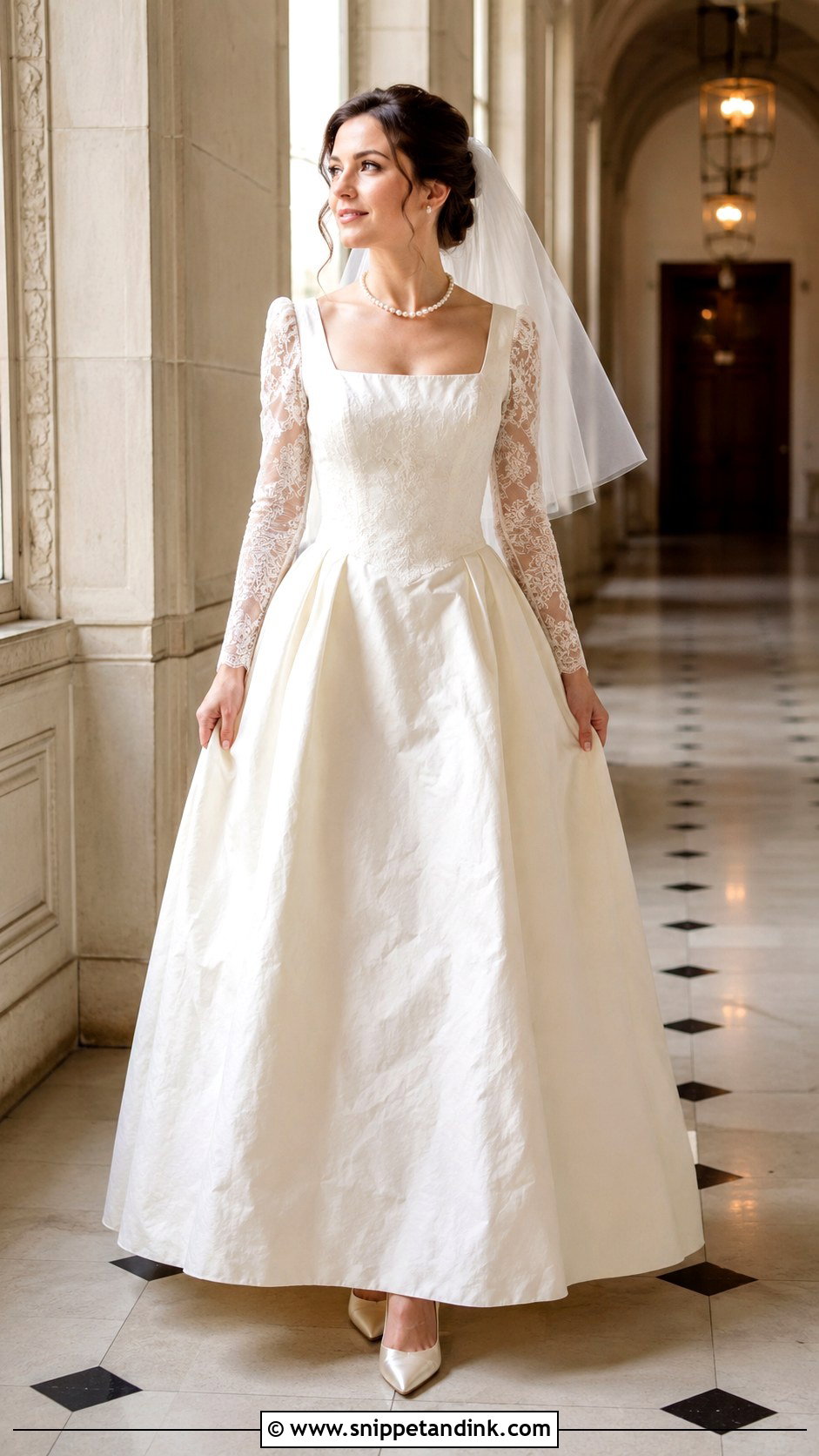 Victorian Square Neck Wedding Dress - Snippet and Ink - 25 Victorian Inspired Wedding Dress Ideas