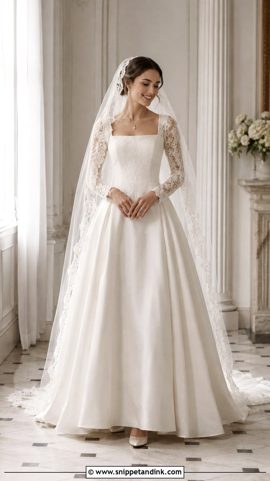 Victorian Square Neck Wedding Dress - Snippet and Ink - 25 Victorian Style Wedding Dress Ideas