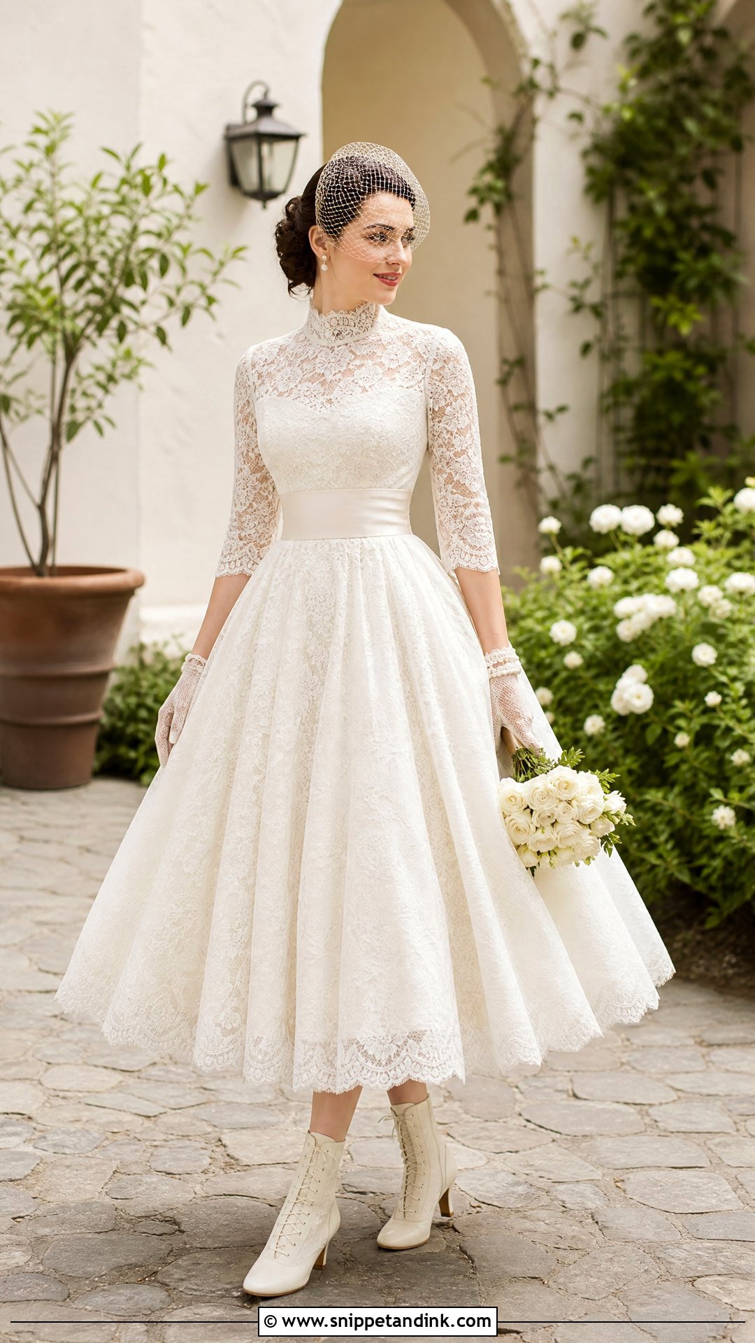 Victorian Tea Length Bride Dress - Snippet and Ink - 20 Victorian Bride Dress Ideas