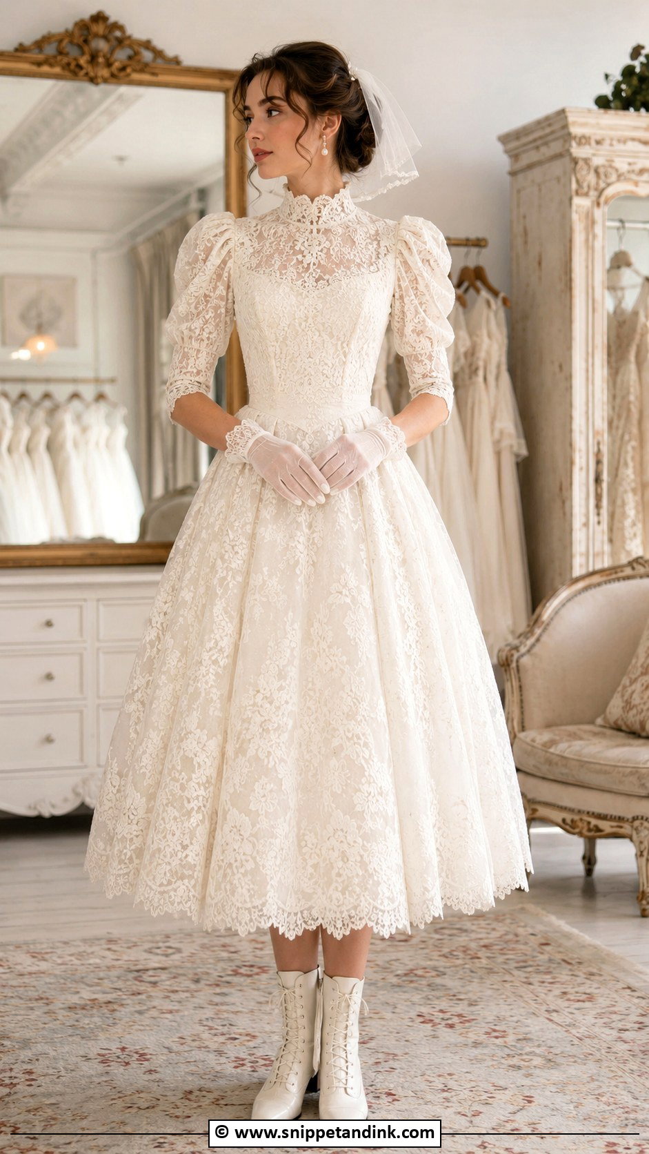 Victorian Tea Length Wedding Dress - Snippet and Ink - 25 Victorian Era Wedding Dress Ideas