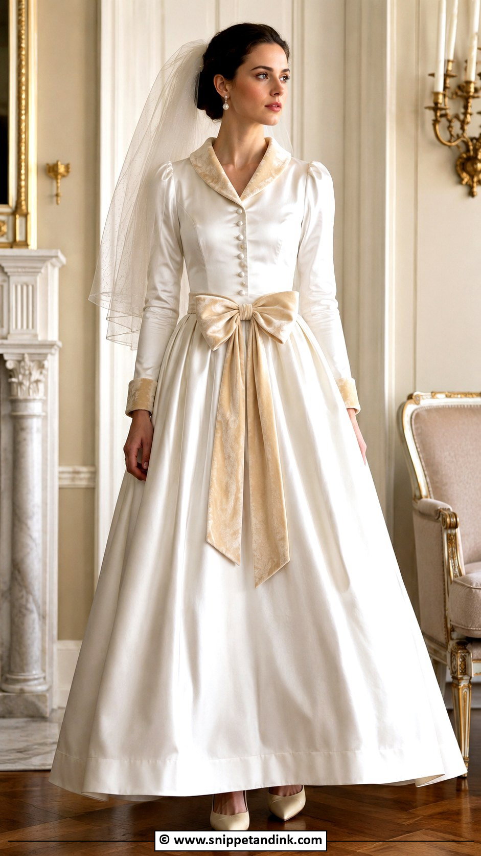 Victorian Velvet Trim Wedding Dress - Snippet and Ink - 25 Victorian Era Wedding Dress Ideas