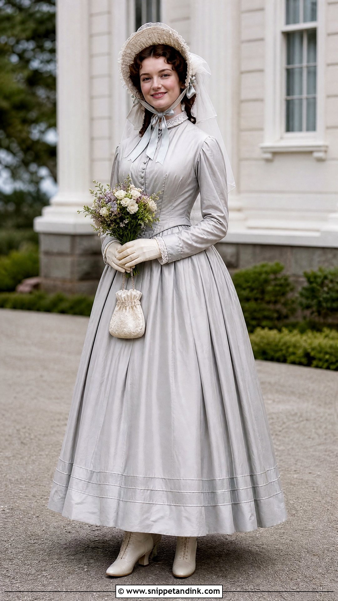 Victorian Wedding Dress With Bridal Bonnet - Snippet and Ink - 20 Victorian Wedding Dress 19th Century Ideas