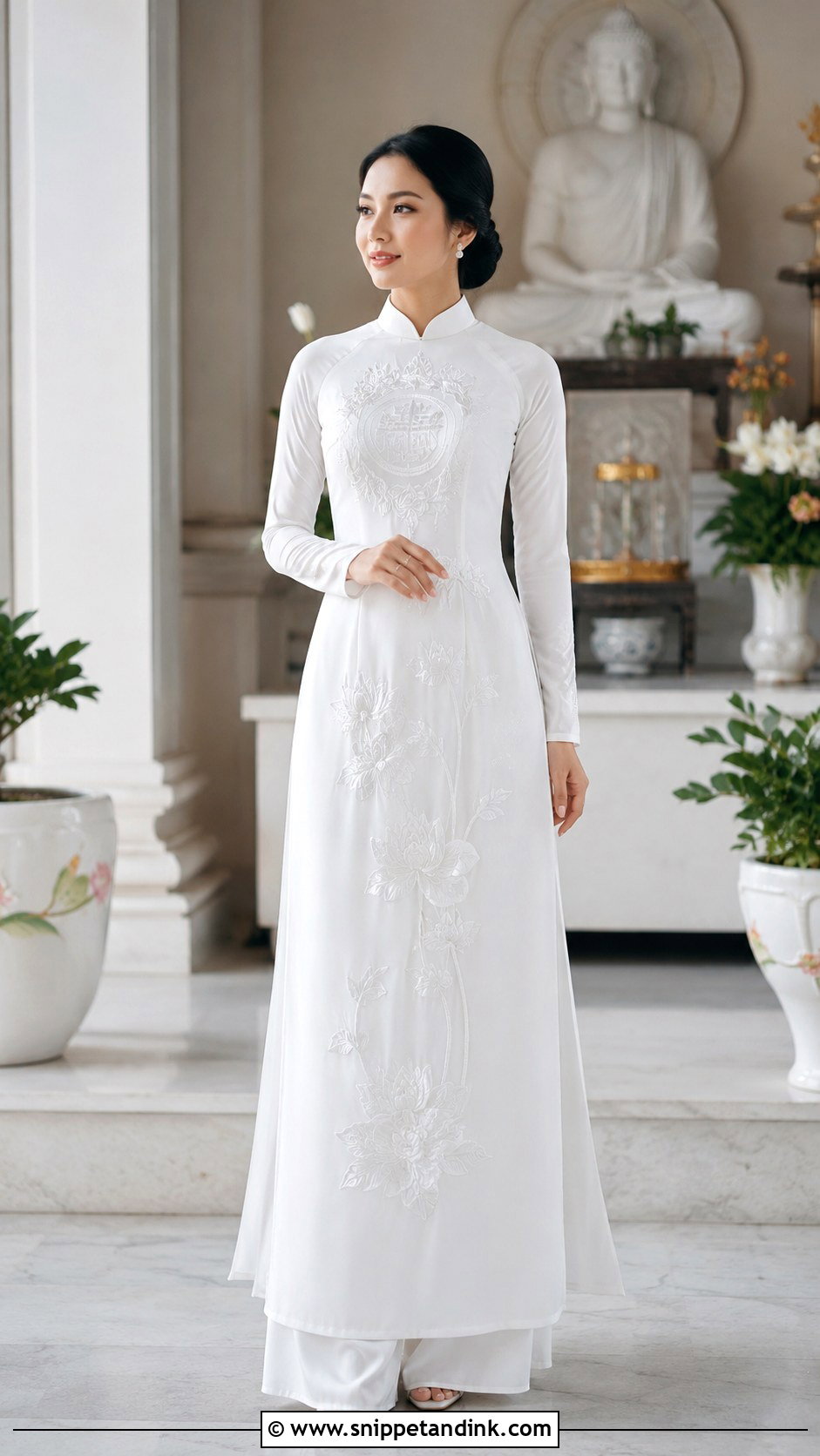 Vietnamese Buddhist Ao Dai Wedding Dress - Snippet and Ink - 25 Buddhist Wedding Dress Ideas