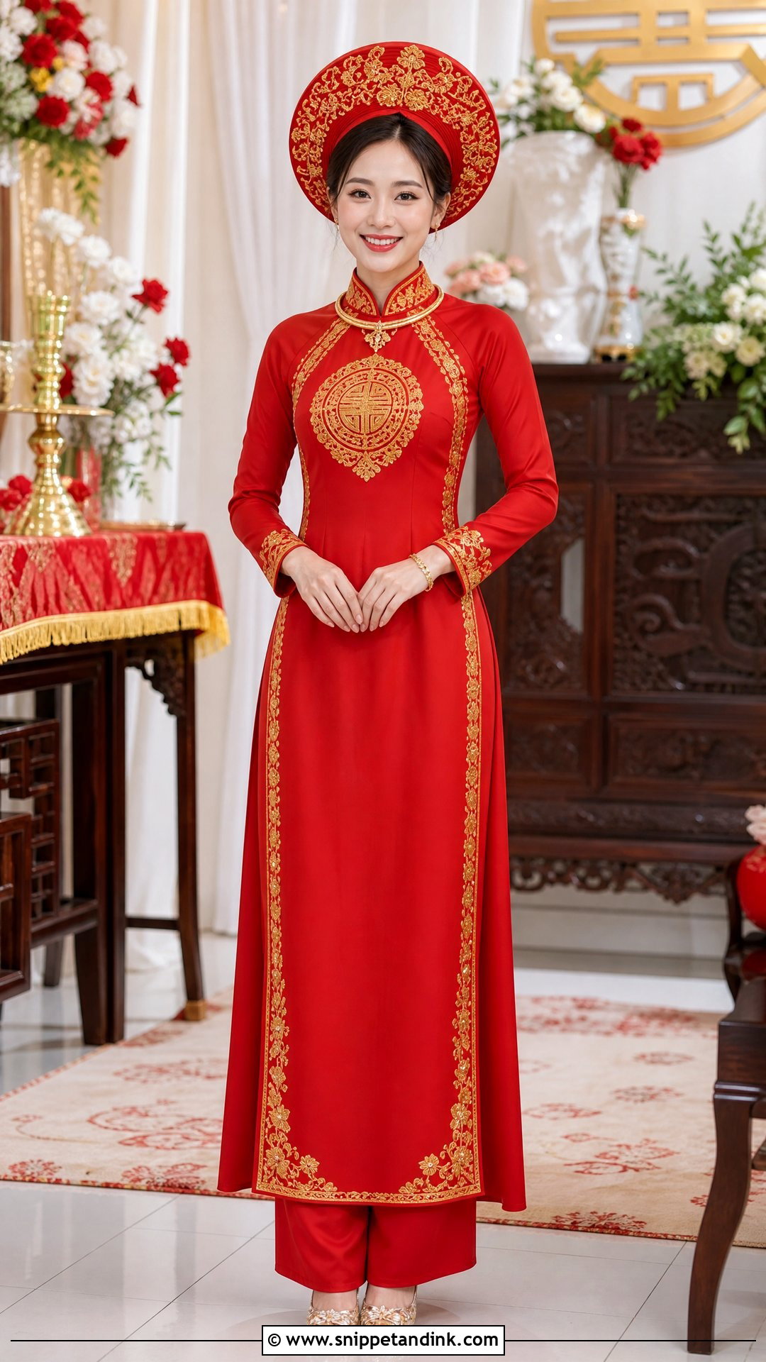 Vietnamese Wedding Ao Dai With Khan Dong - Snippet and Ink - 25 Vietnamese Wedding Dress Ideas