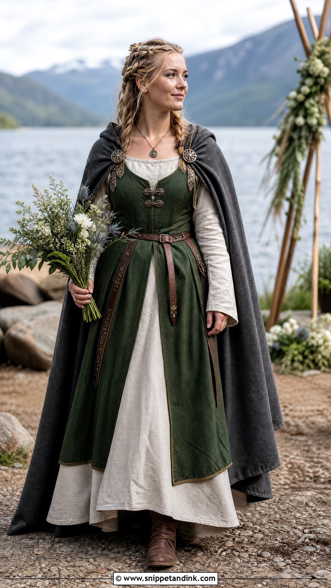 Viking Inspired Layered Wedding Dress - Snippet and Ink - 20 Pagan Wedding Dress Ideas