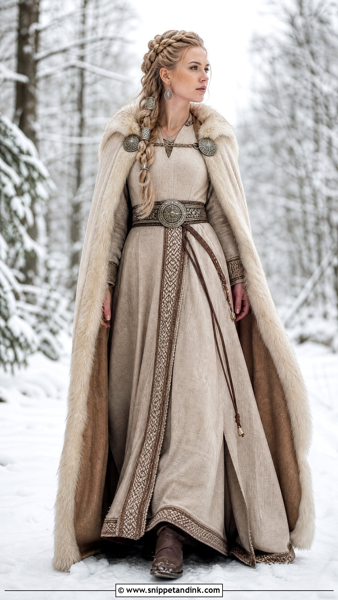Viking Warrior Wedding Dress With Fur Cape - Snippet and Ink - 20 Warrior Wedding Dress Ideas