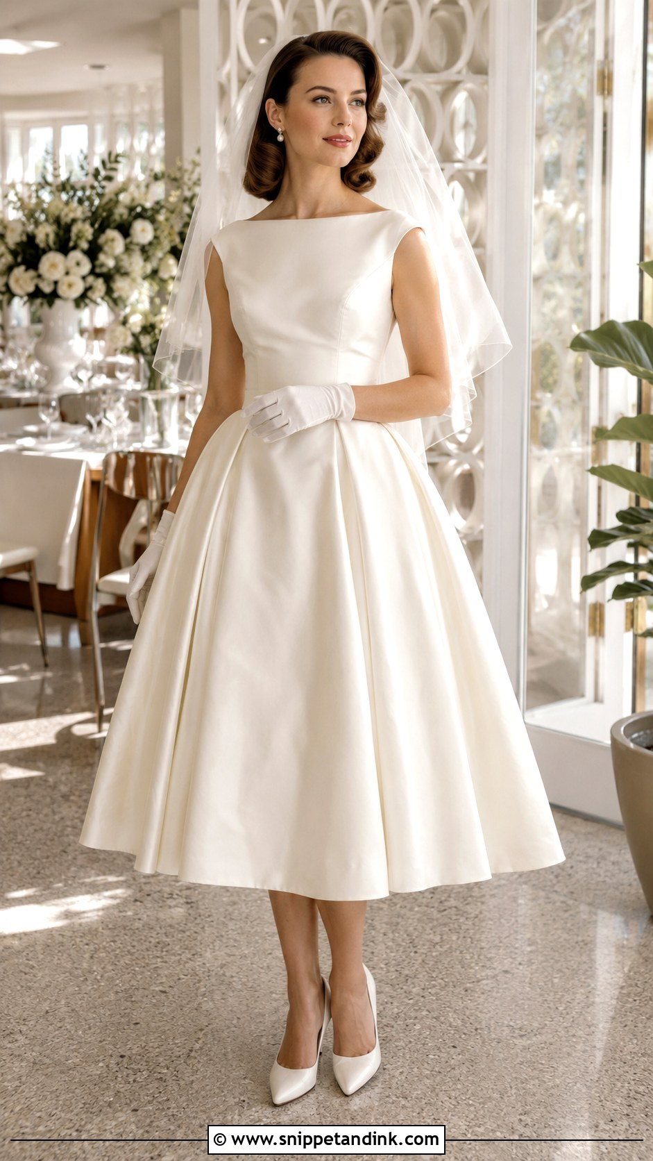 Vintage 1950s Midi Wedding Dress - Snippet and Ink - 20 Midi Length Wedding Dress Ideas