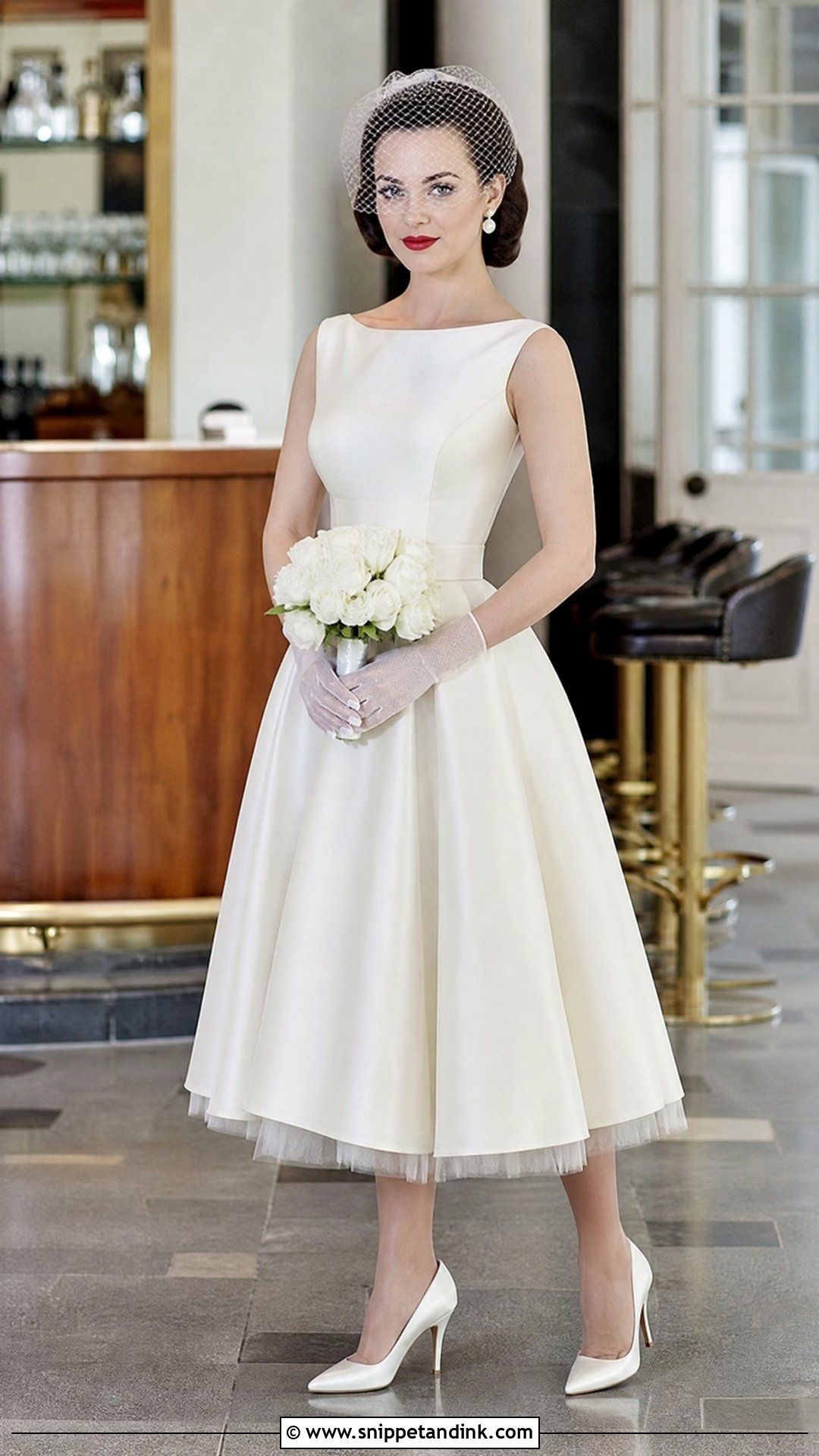 Vintage 1950s Tea Length Wedding Dress - Snippet and Ink - 20 Tea Length Wedding Dresses