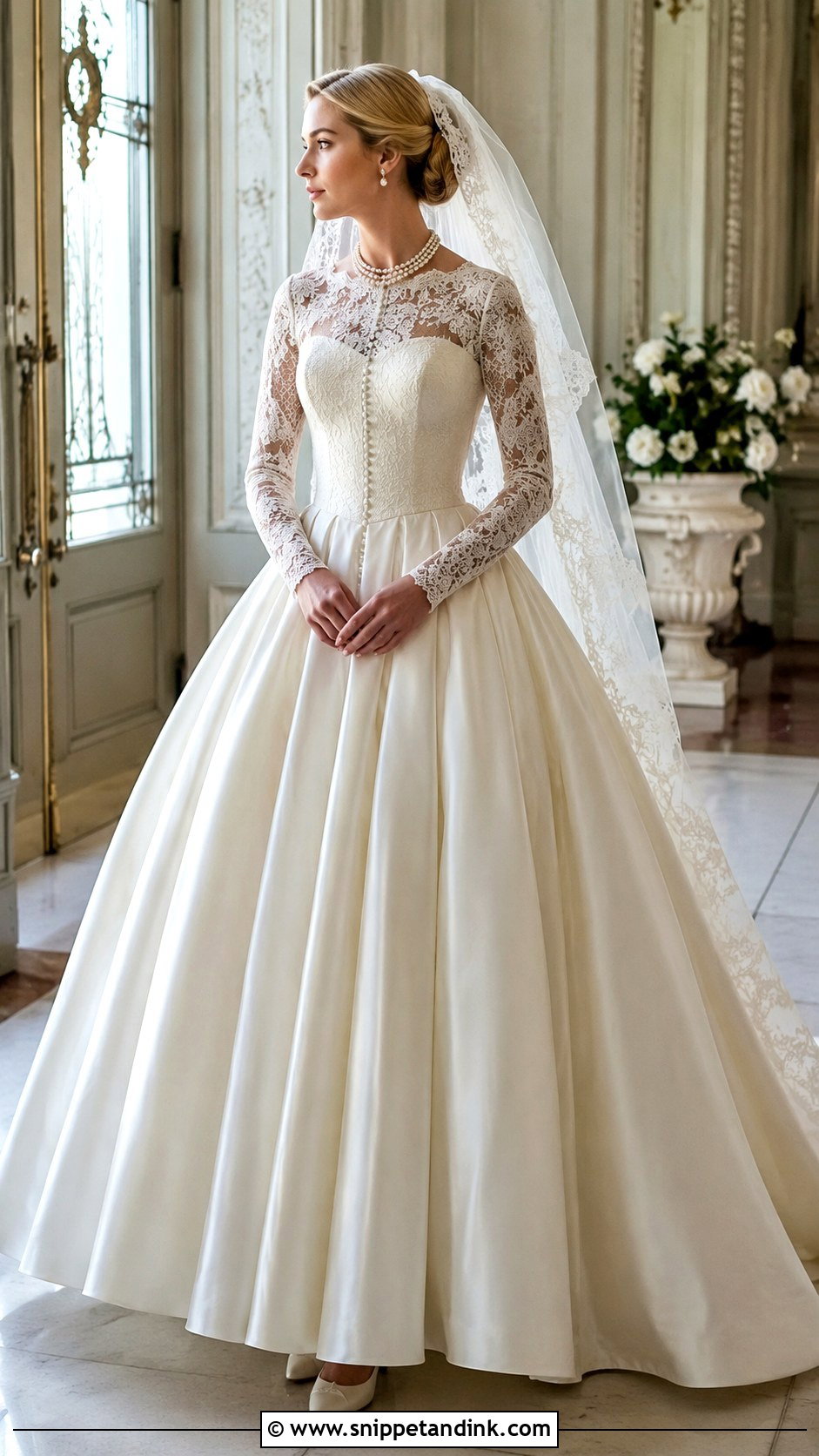 Vintage Ball Gown Wedding Dress With Sleeves - Snippet and Ink - 25 Ball Gown Wedding Dress with Sleeves