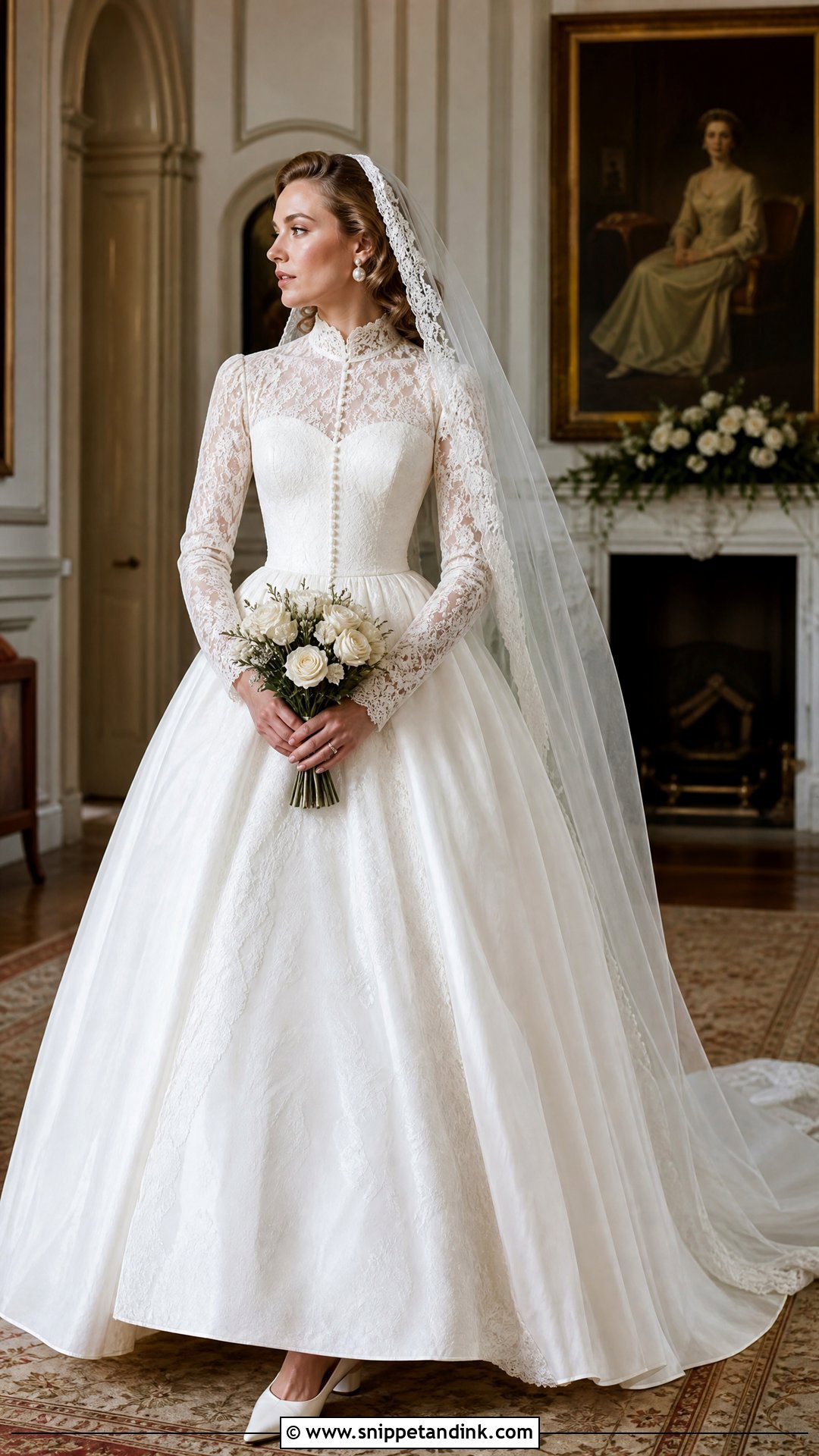 Vintage Ballgown Wedding Dress With Sleeves - Snippet and Ink - 25 Ballgown Wedding Dress with Sleeves