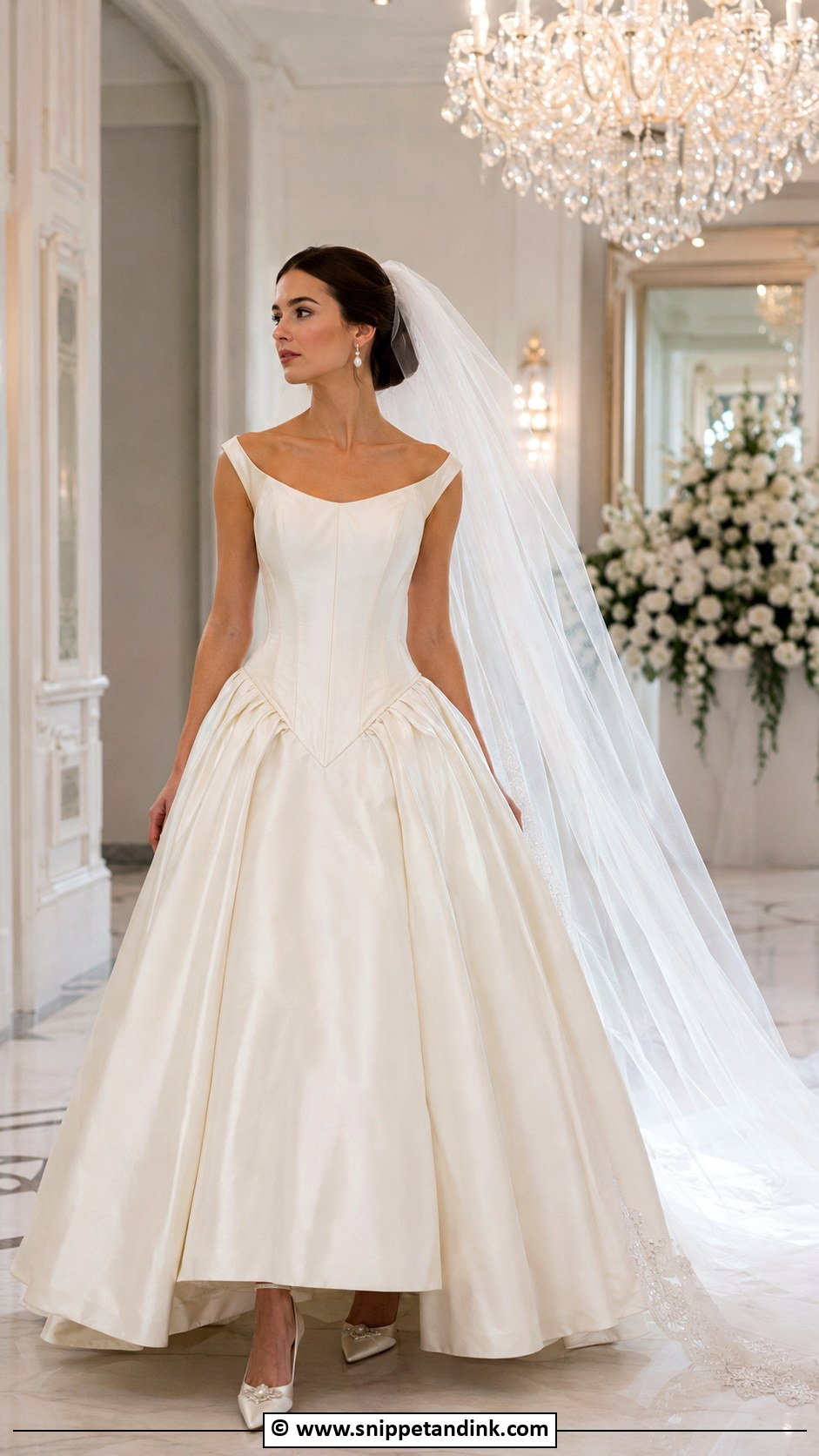 Vintage Basque Waist Wedding Gown - Snippet and Ink - 35 Vintage Wedding Gown Ideas
