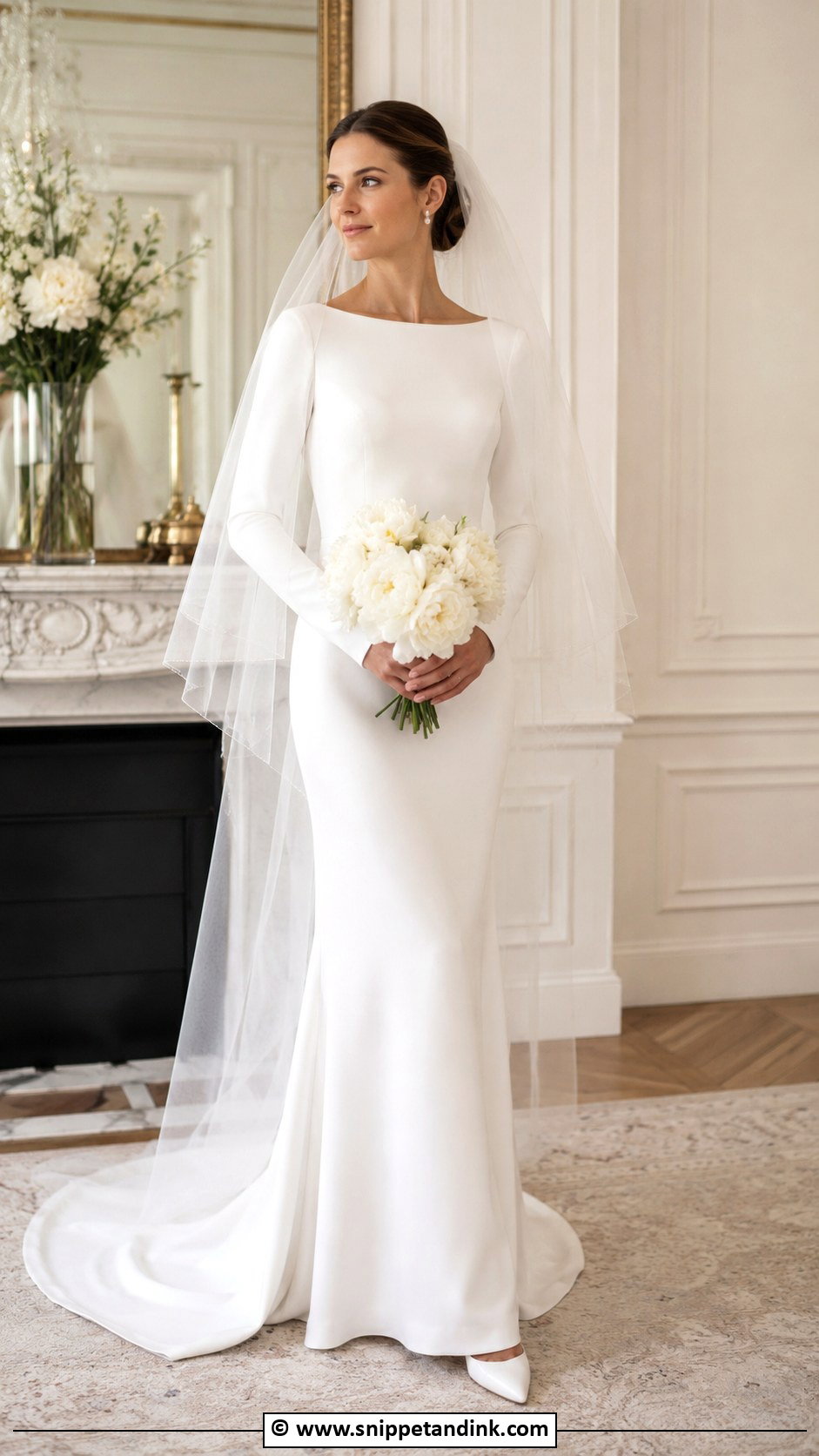 Vintage Bateau Neck Wedding Gown - Snippet and Ink - 35 Vintage Wedding Gown Ideas