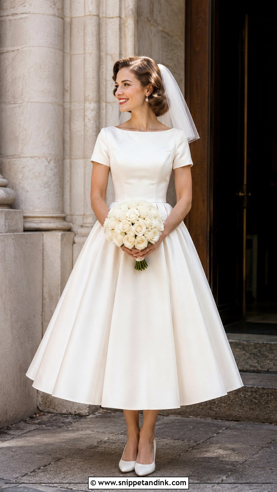 Vintage Bateau Neckline Wedding Dress With Short Sleeves - Snippet and Ink - 20 Bateau Neckline Wedding Dress Ideas