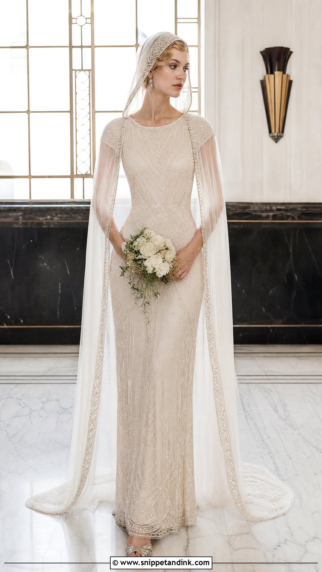 Vintage Beaded Hooded Wedding Dress - Snippet and Ink - 20 Hooded Wedding Dress Ideas