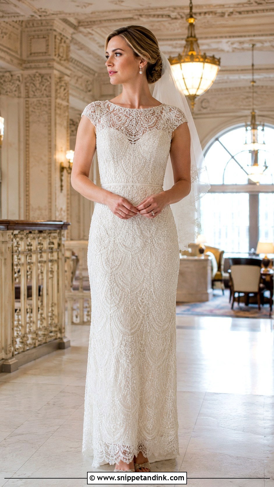 Vintage Beaded Lace Wedding Dress - Snippet and Ink - 20 Beaded Lace Wedding Dress Ideas