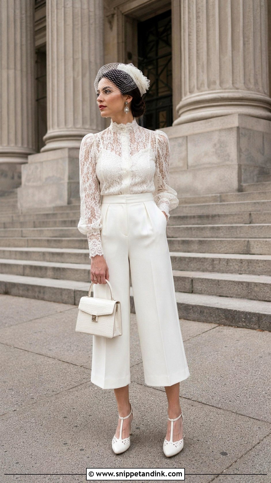 Vintage Blouse And Culottes Wedding Outfit - Snippet and Ink - 20 Alternative Wedding Outfit Ideas