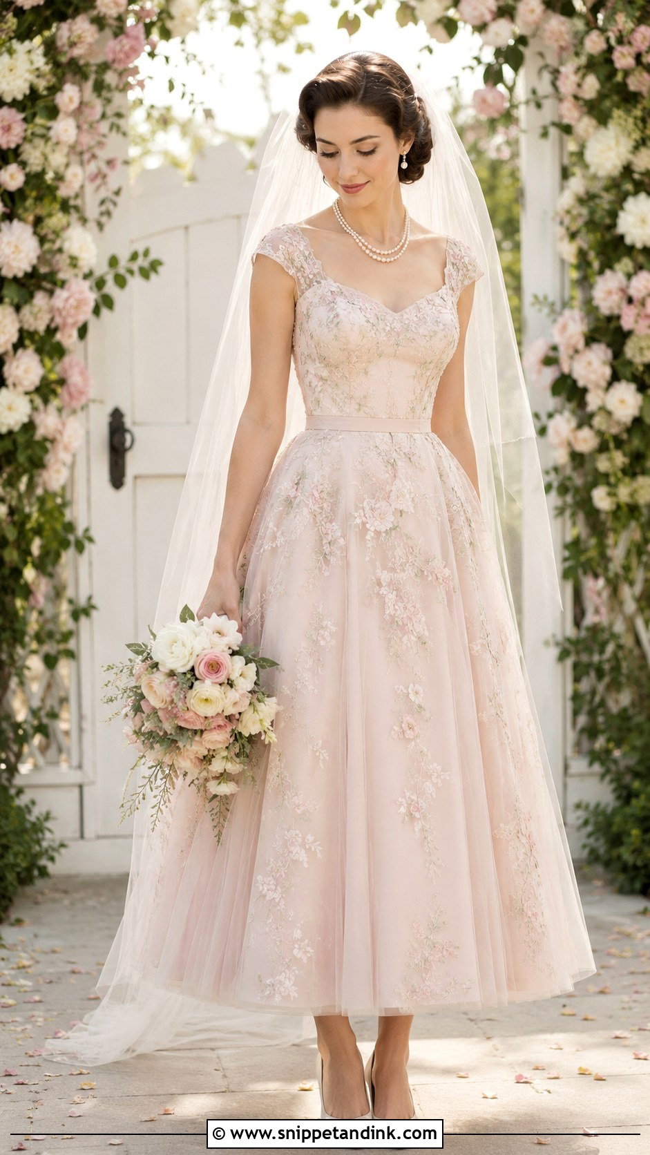 Vintage Blush Wedding Dress - Snippet and Ink - 30 Unique Vintage Wedding Dresses