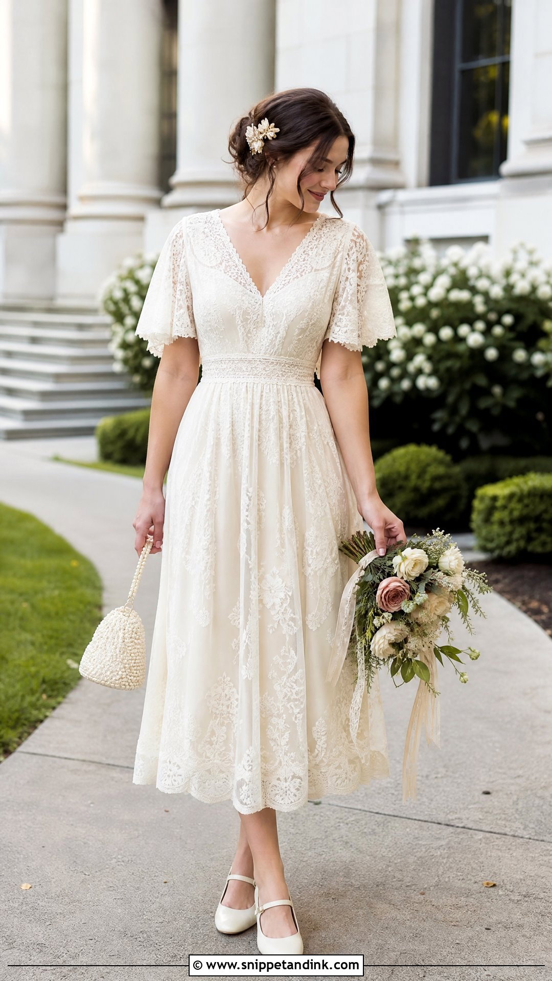 Vintage Bohemian Tea Length Wedding Dress - Snippet and Ink - 20 Vintage Bohemian Wedding Dress Ideas