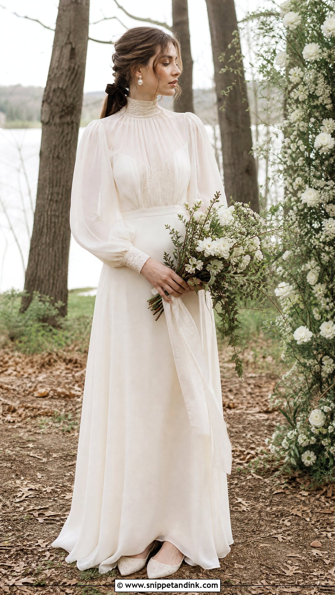 Vintage Bohemian Wedding Dress With Bishop Sleeves - Snippet and Ink - 20 Vintage Bohemian Wedding Dress Ideas