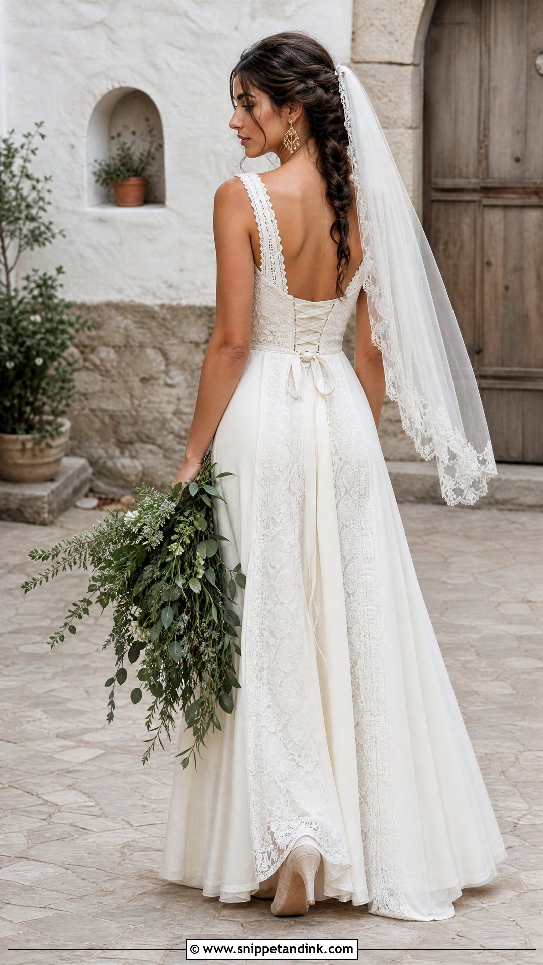 Vintage Bohemian Wedding Dress With a Lace Up Back - Snippet and Ink - 20 Vintage Bohemian Wedding Dress Ideas