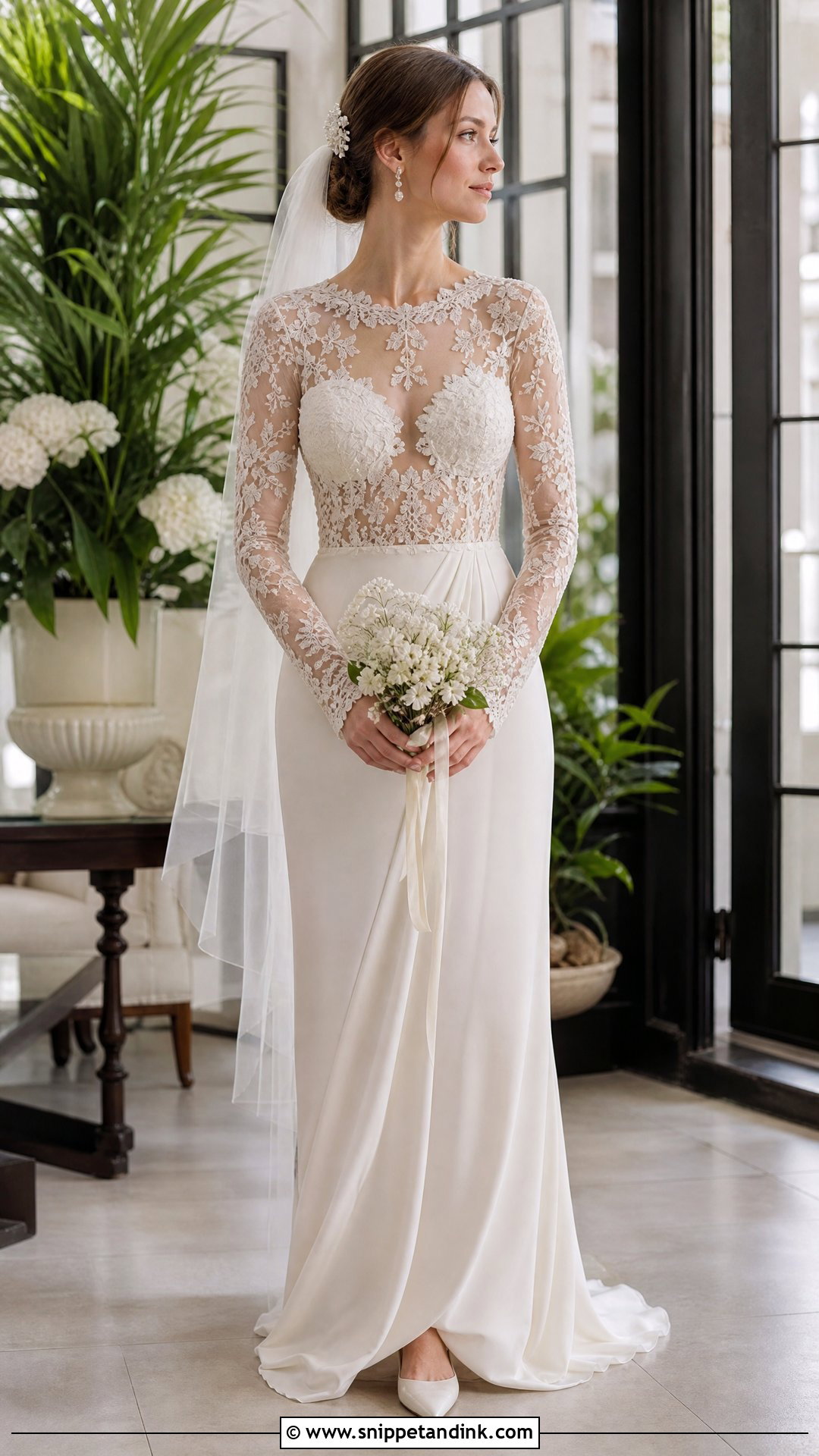 Vintage Bohemian Wedding Dress With a Sheer Lace Bodice - Snippet and Ink - 20 Vintage Bohemian Wedding Dress Ideas