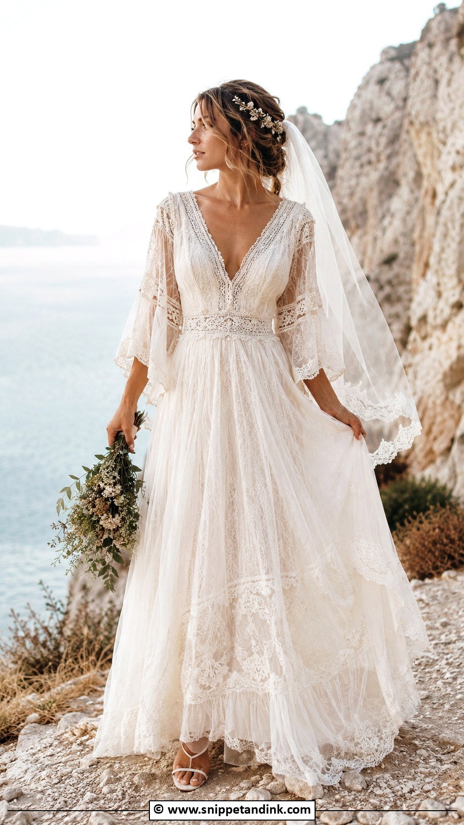 Vintage Boho Lace Wedding Gown - Snippet and Ink - 35 Vintage Wedding Gown Ideas