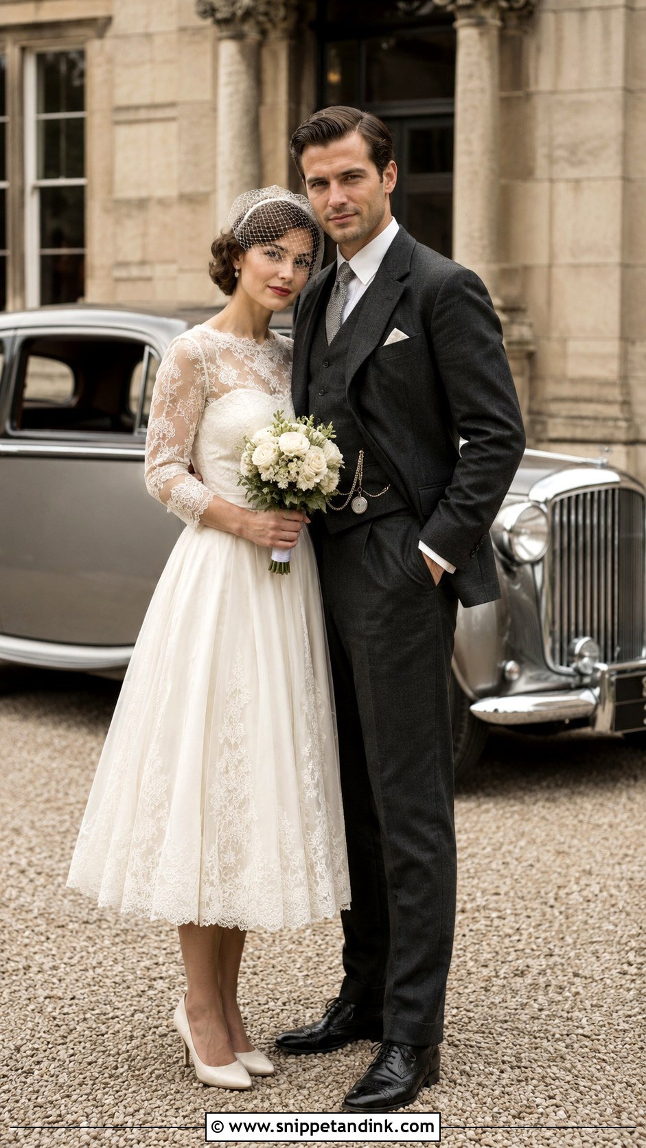 Vintage Bridal Couple Outfit - Snippet and Ink - 20 Bridal Couple Ideas