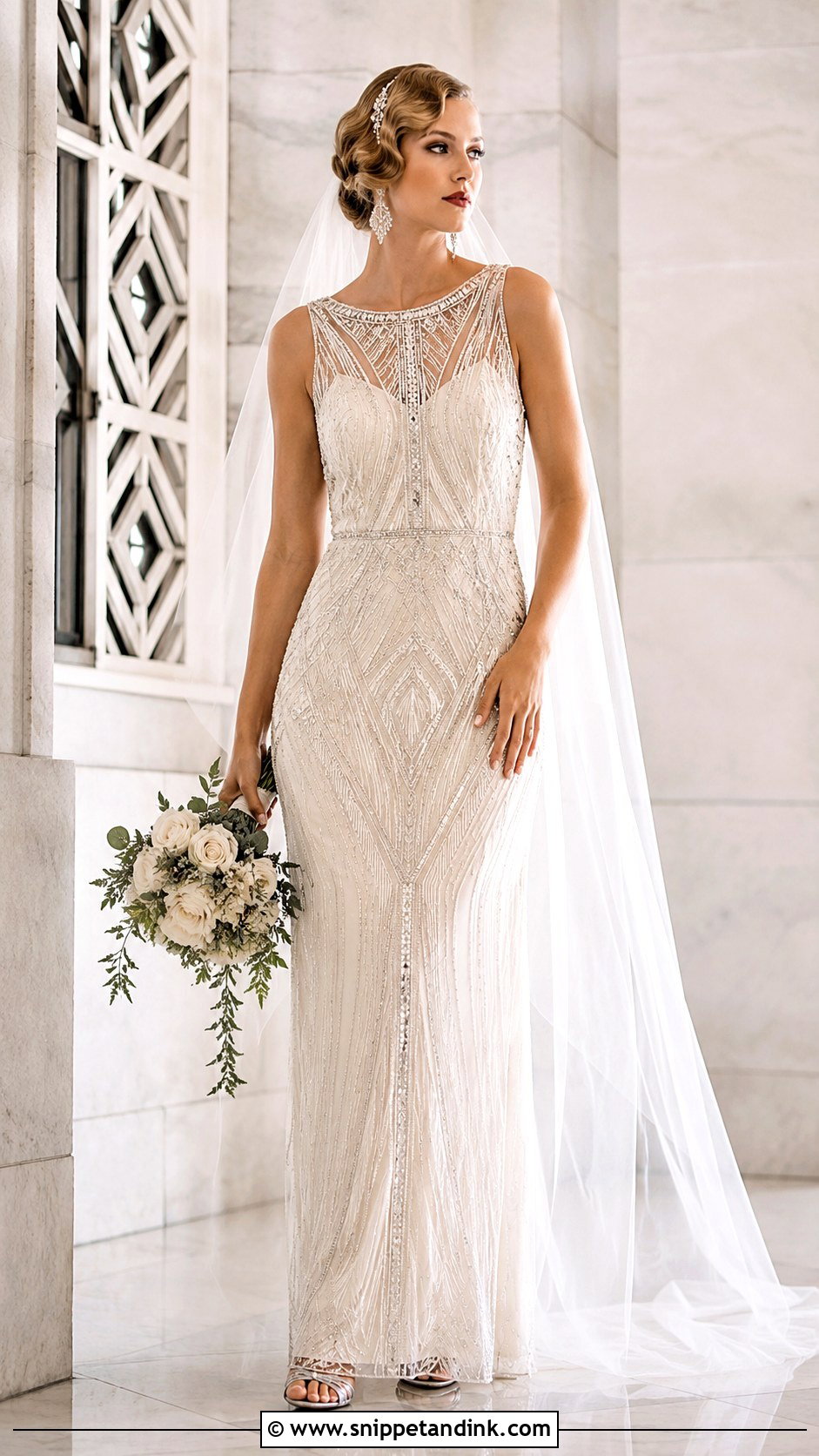 Vintage Bridal Dress With Art Deco Beading - Snippet and Ink - 30 Vintage Bridal Dress Ideas