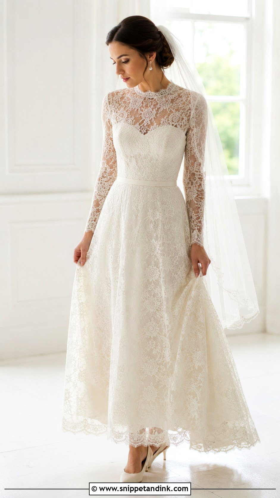 Vintage Bridal Dress With Chantilly Lace - Snippet and Ink - 30 Vintage Bridal Dress Ideas