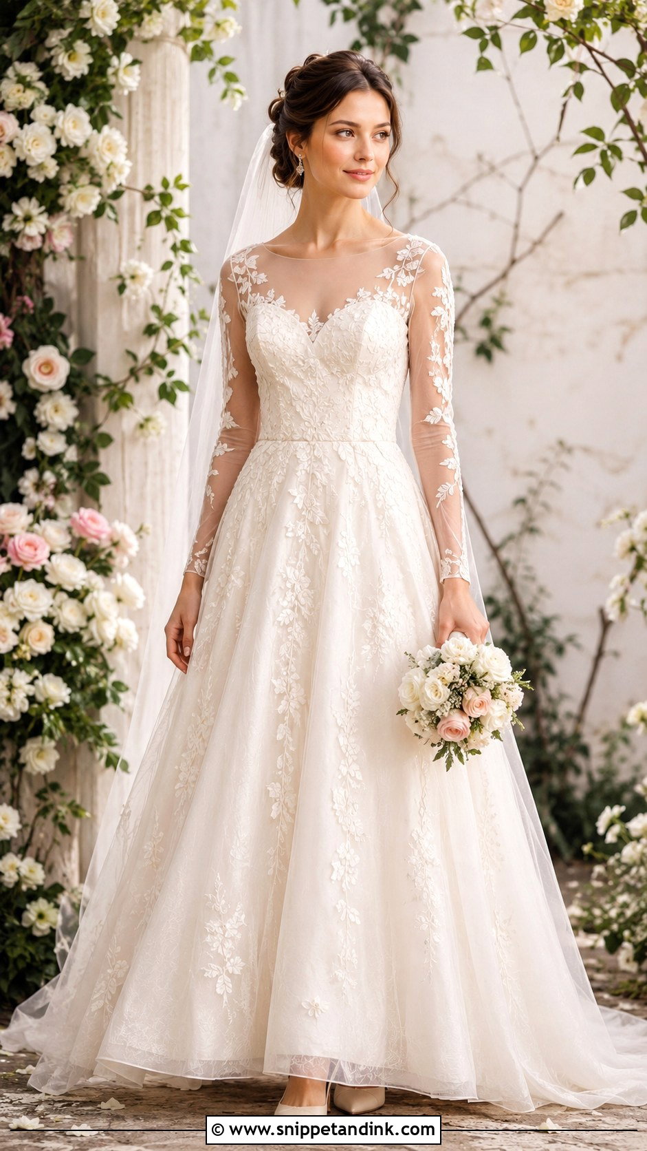 Vintage Bridal Dress With Floral Embroidery - Snippet and Ink - 30 Vintage Bridal Dress Ideas