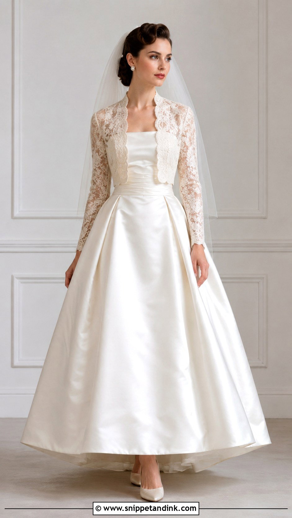 Vintage Bridal Dress With Lace Jacket - Snippet and Ink - 30 Vintage Bridal Dress Ideas