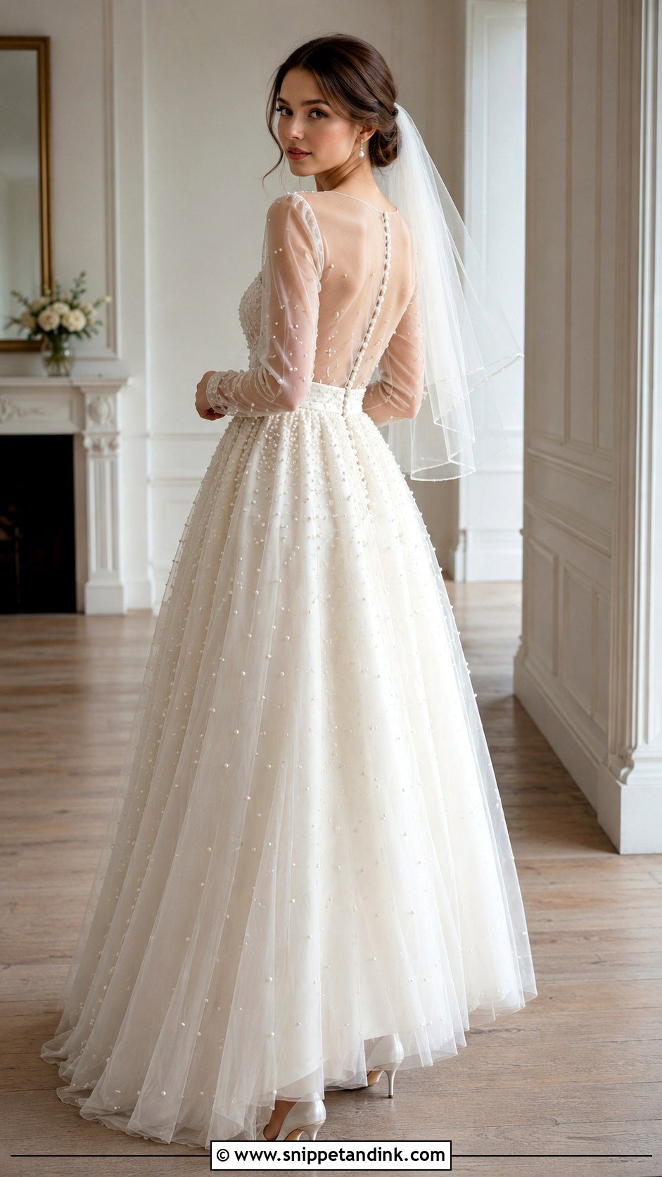 Vintage Bridal Dress With Pearl Details - Snippet and Ink - 30 Vintage Bridal Dress Ideas