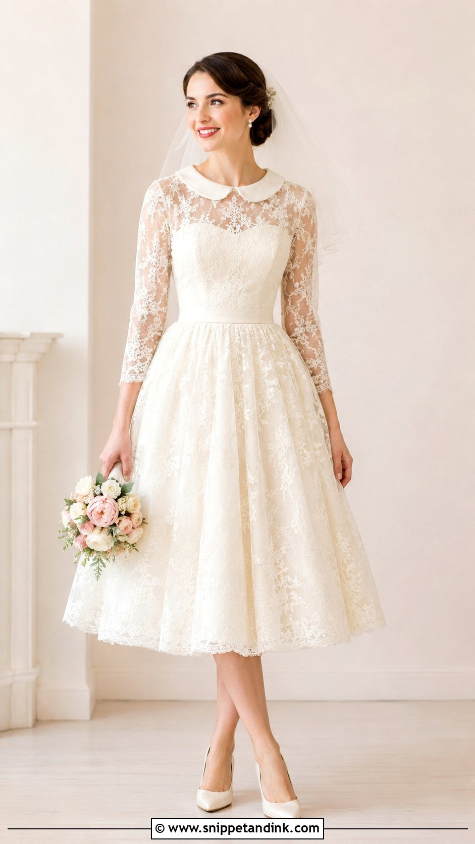 Vintage Bridal Dress With Peter Pan Collar - Snippet and Ink - 30 Vintage Bridal Dress Ideas