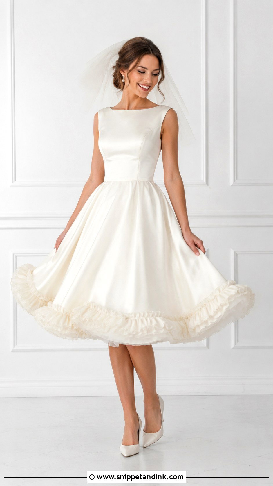 Vintage Bridal Dress With Ruffle Hem - Snippet and Ink - 30 Vintage Bridal Dress Ideas