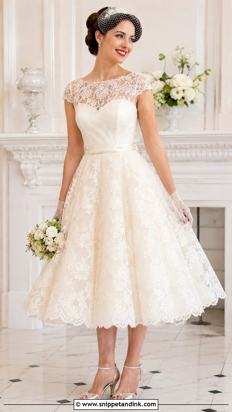 Vintage Bridal Dress With Short Veil - Snippet and Ink - 30 Vintage Bridal Dress Ideas