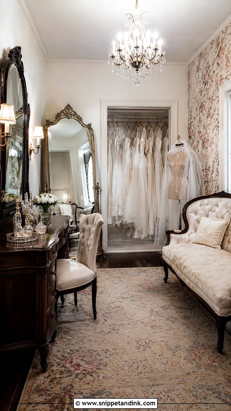 Vintage Bridal Dressing Room - Snippet and Ink - 20 Bridal Dressing Room Ideas