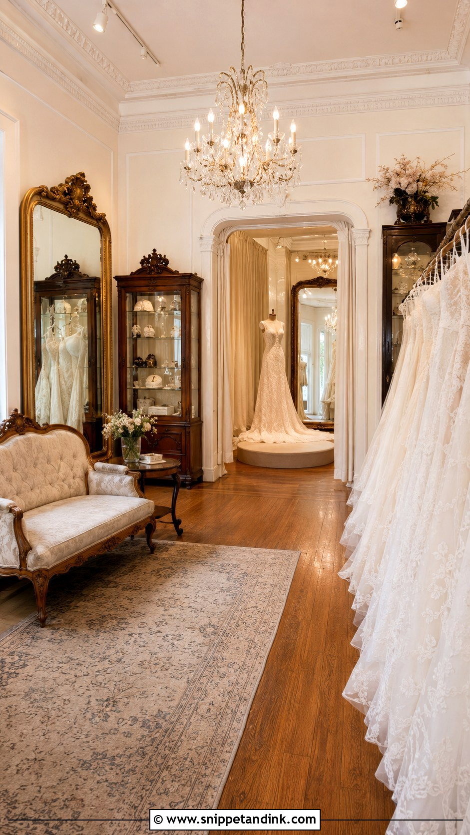 Vintage Bridal Salon Interior - Snippet and Ink - 20 Bridal Salon Ideas