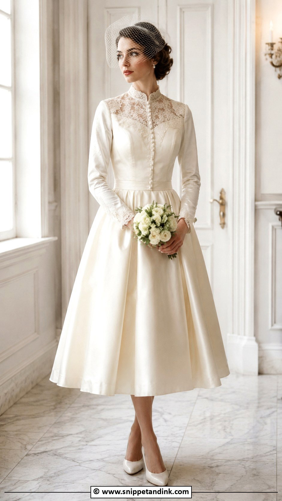 Vintage Bride Gown With Birdcage Veil - Snippet and Ink - 25 Bride Gowns
